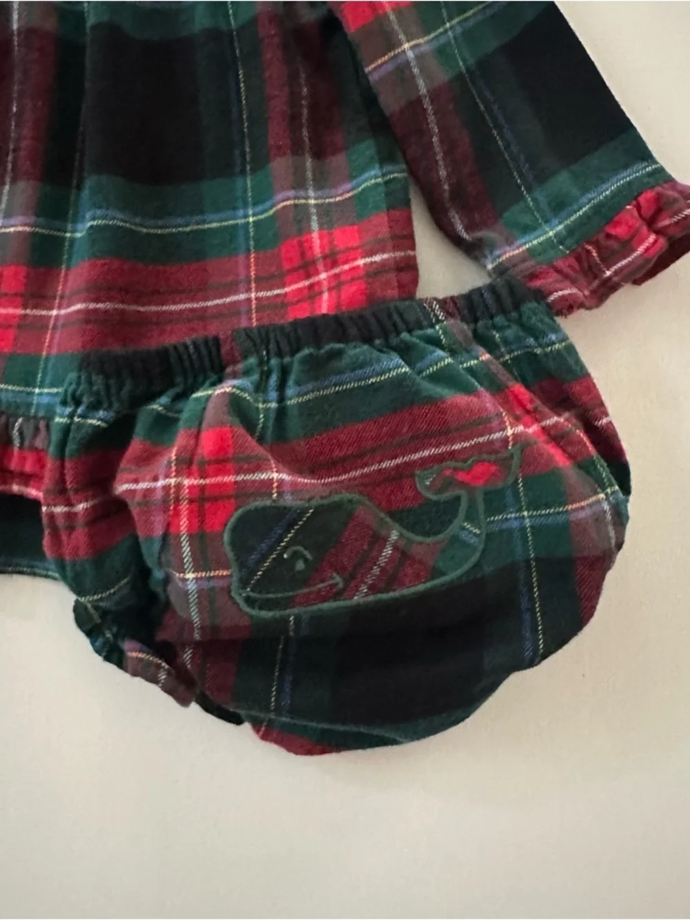 Vineyard Vines 3-6 Months Baby Girl Red Plaid Flannel Dress Holiday Christmas